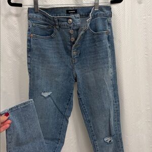 Express Skinny High Rise Blue Women's Jeans- 4 Way Stretch